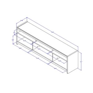 Manhattan Comfort Munoz 72.83" TV Stand with 3 Compartments and Media Shelves in Off White Gloss