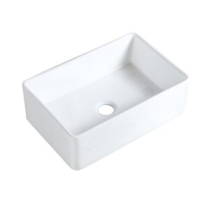 Altair 231030-KS Ancona 30 Inch Rectangular Ceramic Vessel Bathroom Sink - Glossy White