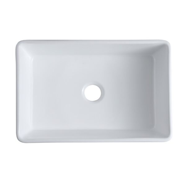 Altair 231030-KS Ancona 30 Inch Rectangular Ceramic Vessel Bathroom Sink - Glossy White