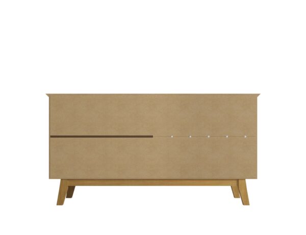 Manhattan Comfort Yonkers 62.99 Sideboard with Solid Wood Legs and 2 Cabinets in Off White and Cinnamon