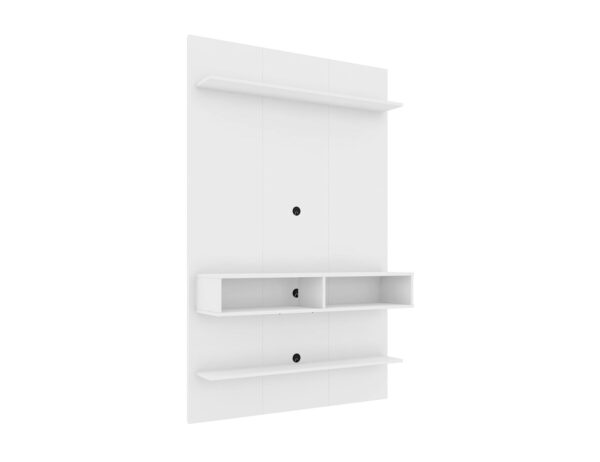 Manhattan Comfort Libra Long Floating 45.35 Wall Entertainment Center with Overhead Shelf in White