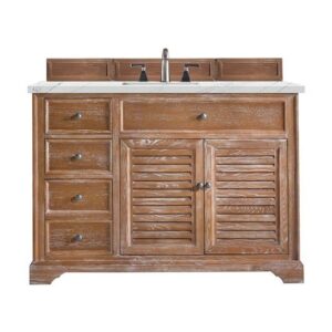 James Martin 238-104-5211-3ENC Savannah 48 Inch Single Vanity Cabinet with Ethereal Noctis Quartz Top - Driftwood