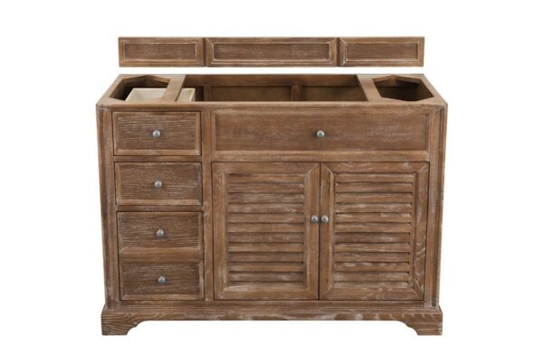 James Martin 238-104-5211-3GEX Savannah 48 Inch Single Vanity Cabinet in Driftwood with 3 cm Grey Expo Quartz Top with Sink