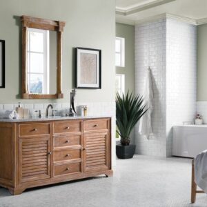 James Martin 238-104-5311-3AF Savannah 60 Inch Driftwood Single Vanity with 3 cm Arctic Fall Solid Surface Top