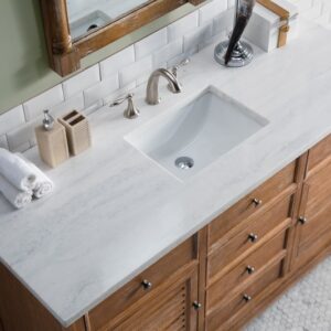 James Martin 238-104-5311-3AF Savannah 60 Inch Driftwood Single Vanity with 3 cm Arctic Fall Solid Surface Top