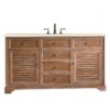 James Martin 238-104-5311-3EMR Savannah 60 Inch Single Vanity Cabinet in Driftwood with 3 CM Eternal Marfil Quartz Top