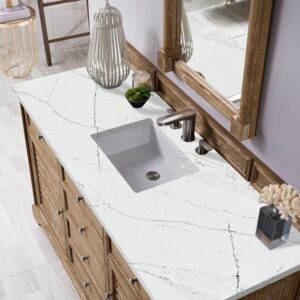 James Martin 238-104-5311-3ENC Savannah 60 Inch Single Vanity Cabinet with Ethereal Noctis Quartz Top - Driftwood