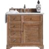 James Martin 238-104-5511-3ENC Savannah 36 Inch Single Vanity Cabinet with Ethereal Noctis Quartz Top - Driftwood