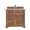 James Martin 238-104-5511-3ESR Savannah 36 Inch Single Vanity Cabinet in Driftwood with 3 CM Eternal Serena Quartz Top