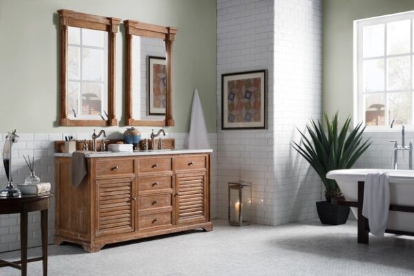 James Martin 238-104-5611 Savannah 60 Inch Double Vanity Cabinet in Driftwood