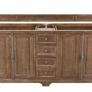 James Martin 238-104-5711-3GEX Savannah 72 Inch Double Vanity Cabinet in Driftwood with 3 cm Grey Expo Quartz Top with Sink