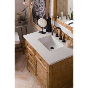 James Martin 238-104-V36-3WZ Savannah 36 Inch Single Vanity Cabinet with 3cm White Zeus Quartz Top