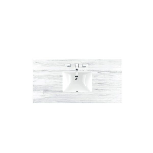 James Martin 238-104-V48-BW-3AF Savannah 48 Inch Bright White Single Vanity with 3 cm Arctic Fall Solid Surface Top