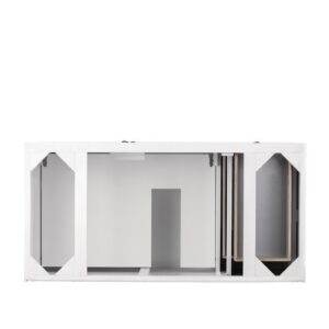 James Martin 238-104-V48-BW-3AF Savannah 48 Inch Bright White Single Vanity with 3 cm Arctic Fall Solid Surface Top