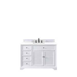 James Martin 238-104-V48-3WZ Savannah 48 Inch Single Vanity Cabinet with 3cm White Zeus Quartz Top