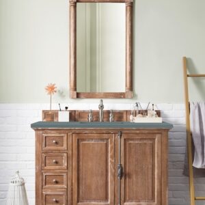 James Martin 238-105-5211-3CBL Providence 48 Inch Single Vanity Cabinet with Cala Blue Quartz Top - Driftwood