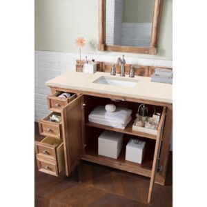 James Martin 238-105-5211-3EMR Providence 48 Inch Single Vanity Cabinet in Driftwood with 3 CM Eternal Marfil Quartz Top