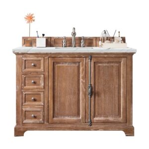 James Martin 238-105-5211-3ENC Providence 48 Inch Single Vanity Cabinet with Ethereal Noctis Quartz Top - Driftwood