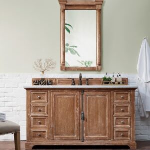 James Martin 238-105-5311-3AF Providence 60 Inch Driftwood Single Vanity with 3 cm Arctic Fall Solid Surface Top