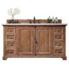 James Martin 238-105-5311-3EJP Providence 60 Inch Single Vanity Cabinet in Driftwood with 3 cm Eternal Jasmine Pearl Quartz Top with Sink