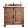 James Martin 238-105-5511-3EJP Providence 36 Inch Single Vanity Cabinet in Driftwood with 3 cm Eternal Jasmine Pearl Quartz Top with Sink