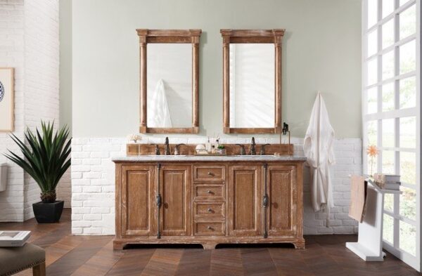 James Martin 238-105-5711-3AF Providence 72 Inch Driftwood Double Vanity with 3 cm Arctic Fall Solid Surface Top