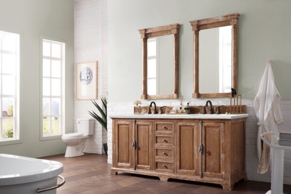 James Martin 238-105-5711-3ENC Providence 72 Inch Double Vanity Cabinet with Ethereal Noctis Quartz Top - Driftwood