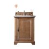 James Martin 238-105-V26-DRF-3EJP Providence 26 Inch Single Vanity Cabinet in Driftwood with 3 cm Eternal Jasmine Pearl Quartz Top with Sink