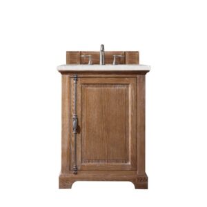 James Martin 238-105-V26-DRF-3ESR Providence 26 Inch Single Vanity Cabinet in Driftwood with 3 CM Eternal Serena Quartz Top