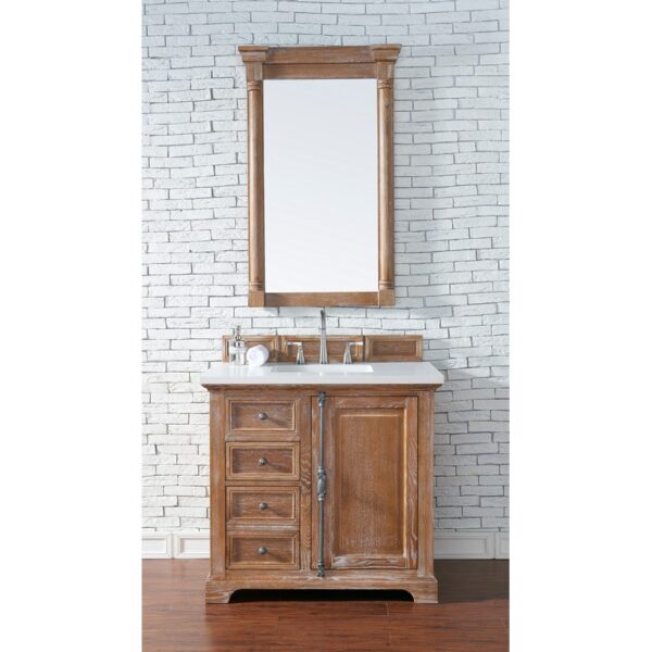 James Martin 238-105-V36-3WZ Providence 36 Inch Single Vanity Cabinet with 3cm White Zeus Quartz Top