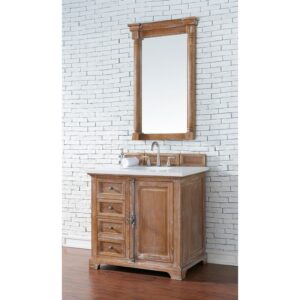 James Martin 238-105-V36-3WZ Providence 36 Inch Single Vanity Cabinet with 3cm White Zeus Quartz Top