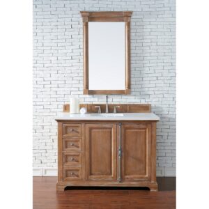 James Martin 238-105-V48-3WZ Providence 48 Inch Single Vanity Cabinet with 3cm White Zeus Quartz Top