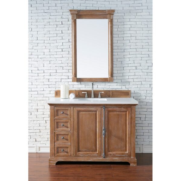 James Martin 238-105-V48-3WZ Providence 48 Inch Single Vanity Cabinet with 3cm White Zeus Quartz Top