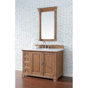 James Martin 238-105-V48-3WZ Providence 48 Inch Single Vanity Cabinet with 3cm White Zeus Quartz Top