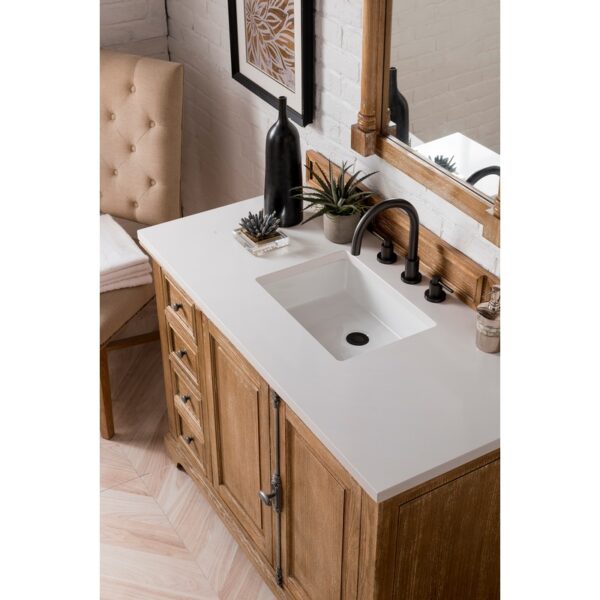 James Martin 238-105-V48-3WZ Providence 48 Inch Single Vanity Cabinet with 3cm White Zeus Quartz Top