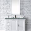 James Martin 238-105-V48-BW-3CBL Providence 48 Inch Single Vanity Cabinet with Cala Blue Quartz Top - Bright White