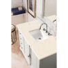 James Martin 238-105-V48-BW-3EMR Providence 48 Inch Single Vanity Cabinet in Bright White with 3 CM Eternal Marfil Quartz Top