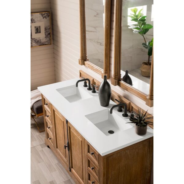 James Martin 238-105-V60D-3WZ Providence 60 Inch Double Vanity Cabinet with 3cm White Zeus Quartz Top