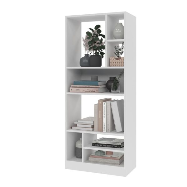 Manhattan Comfort Durable Valenca Bookcase 3.0 with 8-Shelves in White