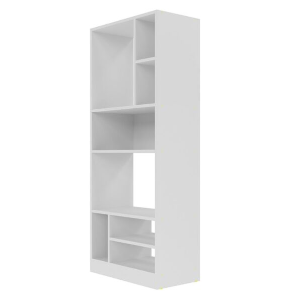 Manhattan Comfort Durable Valenca Bookcase 3.0 with 8-Shelves in White