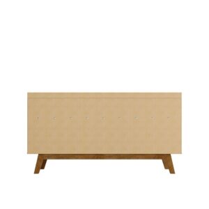 Manhattan Comfort Addie 53.54 Sideboard with 5 Shelves in Matte Black and Cinnamon