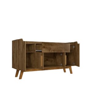 Manhattan Comfort Addie 53.54 Sideboard with 5 Shelves in Rustic Brown