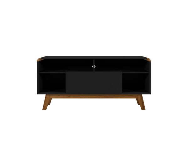 Manhattan Comfort Camberly 53.54 TV Stand with 5 Shelves in Matte Black and Cinnamon