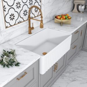 Altair 251030-KS Calabria 30 Inch Porcelain Vitreous China Farmhouse Kitchen Sink