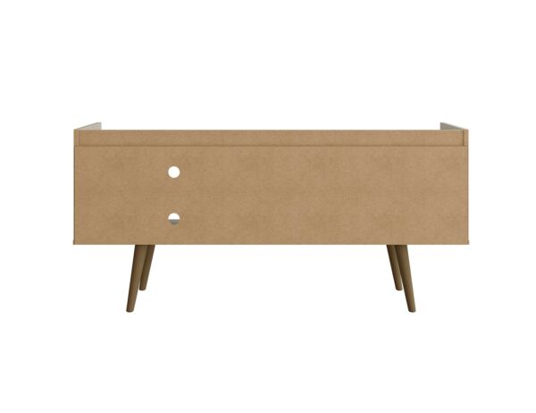 Manhattan Comfort Bogart 53.54" Mid-Century Modern TV Stand in Off-White and Nature