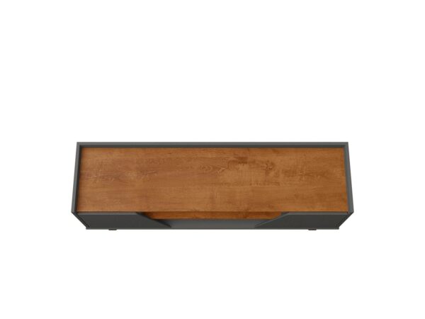 Manhattan Comfort Mid-Century Modern Marcus 53.14 TV Stand with Solid Wood Legs in Grey and Nature