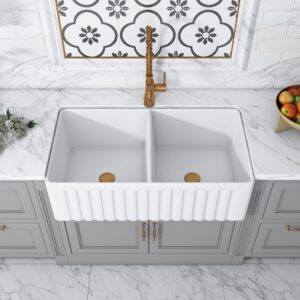 Altair 261033-KDS Cremona 33 Inch Farmhouse Double Kitchen Sink