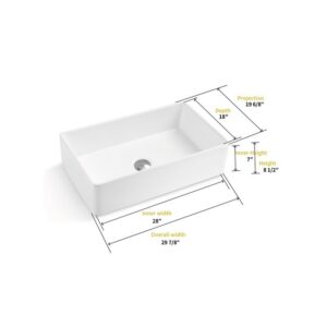 Altair 291030-KS Treviso 30 Inch Rectangular Ceramic Vessel Bathroom Sink - Glossy White