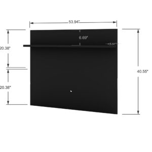 Manhattan Comfort Tribeca 53.94 Mid-Century Modern TV Panel with Overhead D?cor Shelf in Black