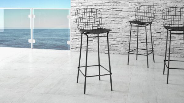 Manhattan Comfort Madeline 41.73" Barstool with Seat Cushion in Black